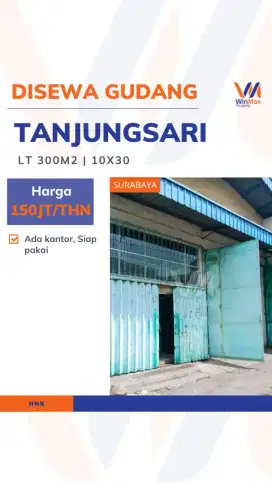 Disewakan Gudang Siap Pakai Tanjungsari Surabaya — Ada Kantor!