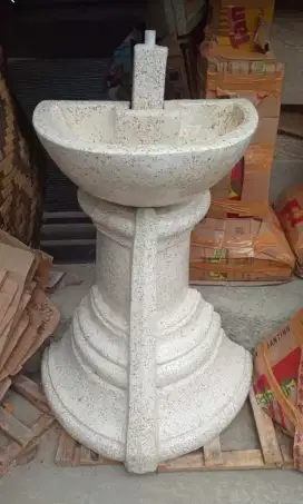 Batu Alam Wastafel Teraso putih