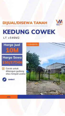 Dijual/Disewakan Tanah Kedung Cowek Surabaya — Cocok untuk Gudang!