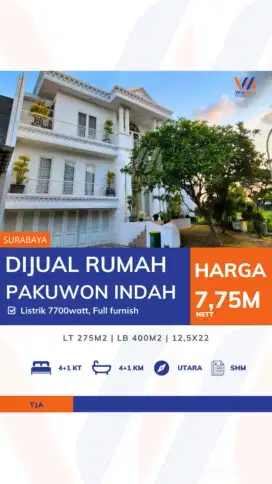 Dijual Rumah Mewah Pakuwon Indah Surabaya Barat — FullFurnishSiapHuni!