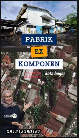 Dijual lahan bangunan Ex pabrik  komponen di kota bogor