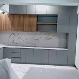 KITCHEN SET ,BACKDROP, PARTISI, LEMARI, FUNITUR HPL KAYU