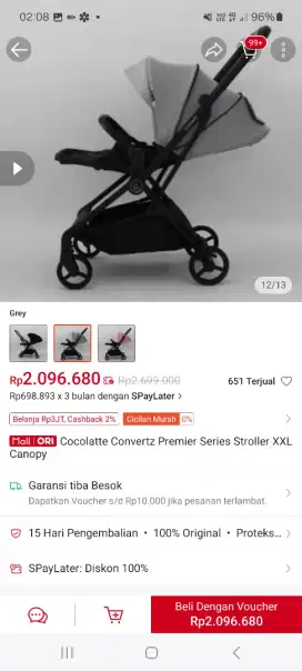 Stroller bayi merk chocolatte