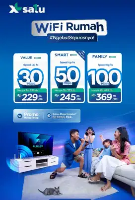 PROMO !! WIFI XL SATU 50mbps FREE 10GB KUOTA KELUARGA