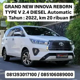 GRAND NEW INNOVA REBORN TYPE V 2.4 DIESEL AT
Th : 2022, km 20 rb an