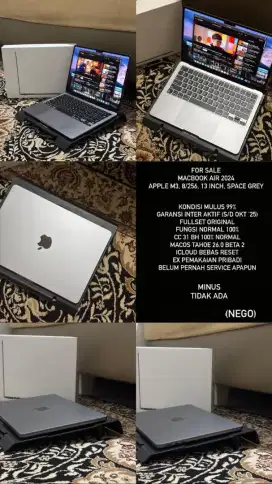for sale macbook air 2024 apple m3 8/256 13.inch space gray