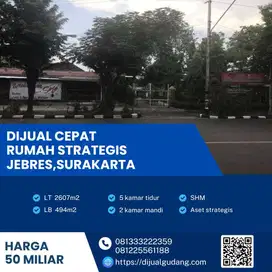 Tanah Super Strategis Jebres Solo! 2607m² + Bangunan,