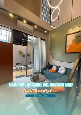 Rumah Baru Industrial Full Furnished di Sukun Malang