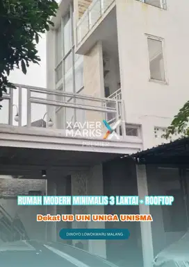 Rumah Modern 3 lantai dekat kampus di Joyoagung Lowokwaru Malang