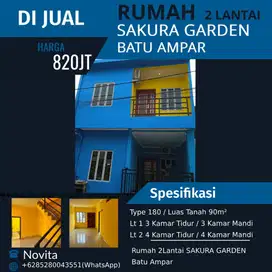 Rumah 2Lantai SAKURA GARDEN Batu Ampar