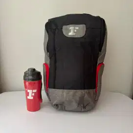 Tas Ransel Fitness First Gym Bag FF Baru dengan Tumbler Botol Fitnes