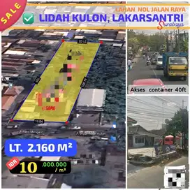 DIJUAL TANAH KOMERSIAL WIYUNG NOL JALAN RAYA LIDAH KULON