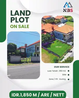 Dijual Tanah Prime  Lokasi Jalan Utama Tukad Badung Renon