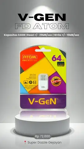 V-GEN FLASH DRIVE ATOM 64GB