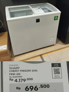 SHARP CHEEST FREEZER 200L