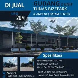 2Unit Gudang Tunas Bizzpark (gandeng) Siap Pakai, Batam Center.