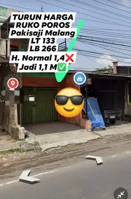 Ruko Murah Dibawah Pasaran Poros Pakisaji Malang