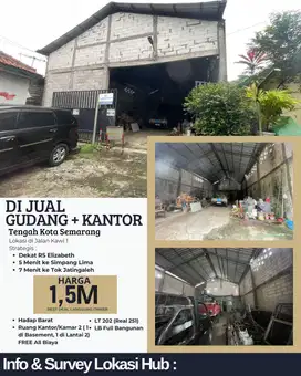 Gudang + Kantor Tengah Kota Semarang .