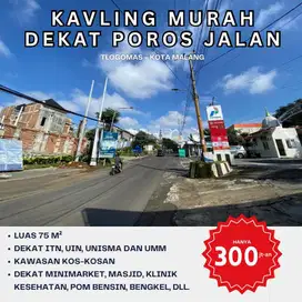 Tanah 20 Meter Dari Poros Jalan Kawasan Kos-Kosan Kota Malang