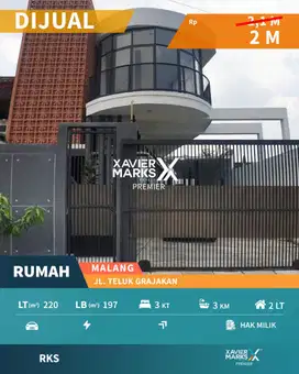 Dijual Rumah Modern Mewah di Teluk Grajakan Blimbing Malang