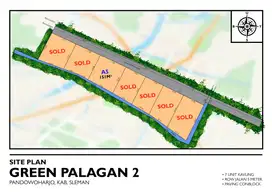 Vew Gunug Dan Hamparan Sawah Dijual Tanah di Jalan Palagan