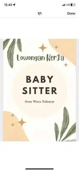Lowongan Kerja Baby Sitter Sidoarjo