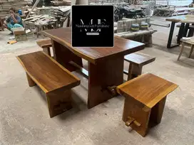 Set meja makan sate kayu suwar trembesi