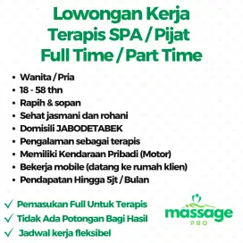 Lowongan terapis pijat