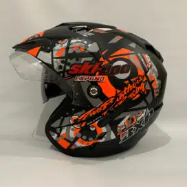 Helm Jp7 Skidoo orange Doff Double Visor