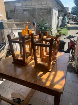 Meja makan set kursi jati belanda