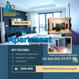 Jual apartemen 3 BR 150 m2 di SCBD Kusuma Chandra Furnished Luxury !