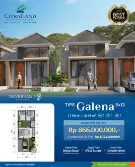 Rumah 2 Kamar Makassar – DP Ringan, Cicilan Cuma 4 Jutaan di Citraland