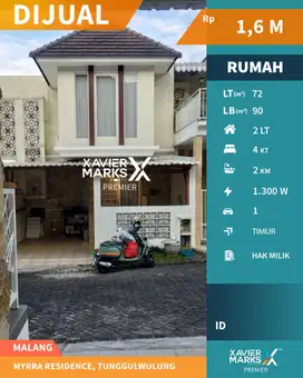 Dijual Rumah SHM Siap Huni di Myrra Residence Lowokwaru Malang