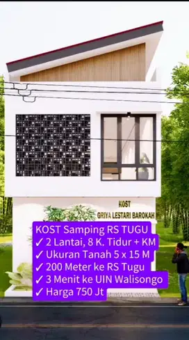 Rumah Kost 2 lantai Tambak Aji  Semarang Barat