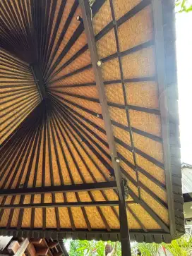 Plafon Bedeg Anyaman Bambu Kulit