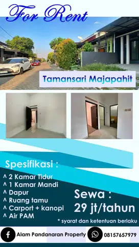 Sewa Rumah di Perumahan Tamansari Majapahit