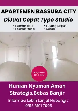 Dijual Cepat Apartemen Bassura City Type Studio