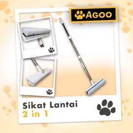 sikat lantai kamar mandi 2 in 1 dengan wiper merk AGOO ALPHA GOODS