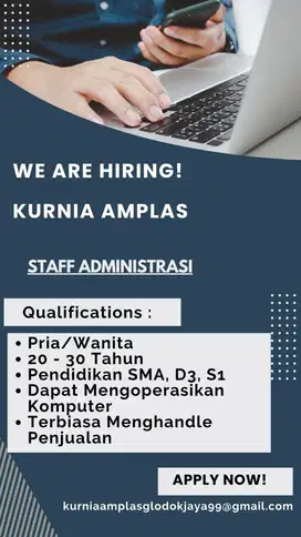 LOWONGAN PEKERJAAN UNTUK ADMIN PENJUALAN