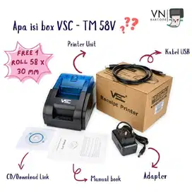 printer kasir thermal bluetooth 58mm VSC 58V black rj11