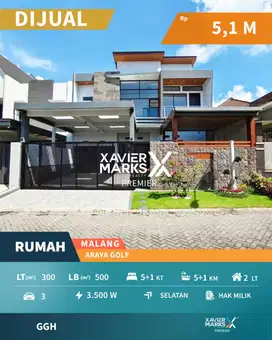 Dijual Rumah Baru Siap Huni Minimalis Modern Baru Araya Golf Malang