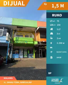Dijual Ruko Siap Huni di Jalan Danau Toba, Sawojajar Malang