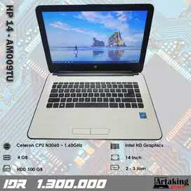 Hp 14 - am009TU - Celeron N3060 - Ram 4 GB - Normal Siap Pakai