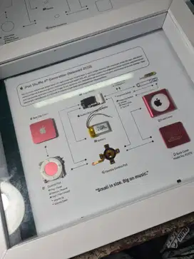 Dekorasi Ruangan Frame Art 3D Artwork Dissasembly iPod Shuffle 4th Gen