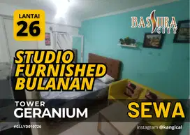 Sewa Bulanan STUDIO Furnished Lantai 26 Tower G Apartemen Bassura City