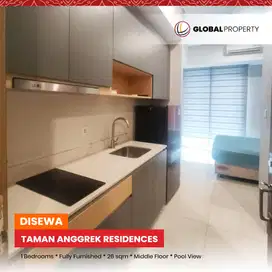 Disewa Taman Anggrek Residences Studio, Fully Furnished, Middle Floor