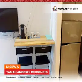 Disewa Taman Anggrek Residences, Studio, Low Floor, Garden View