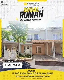 Dijual Rumah 2 Lantai Cluster Elite Di Kartasura Solo Bagus Siap Huni