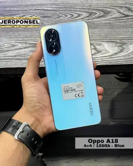 OPPO A18 4+4/128Gb Blue Mulus Likenew No Minus Garansi