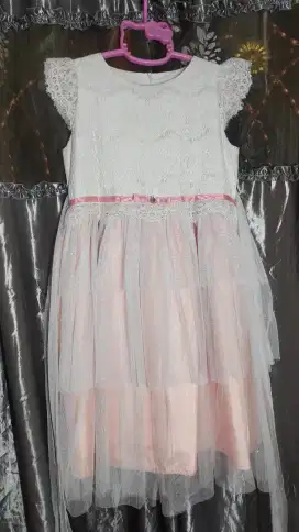 SALE!! BAJU DRESS ANAK BALOON ( PUTIH SALEM GLITTER) PRELOVED
